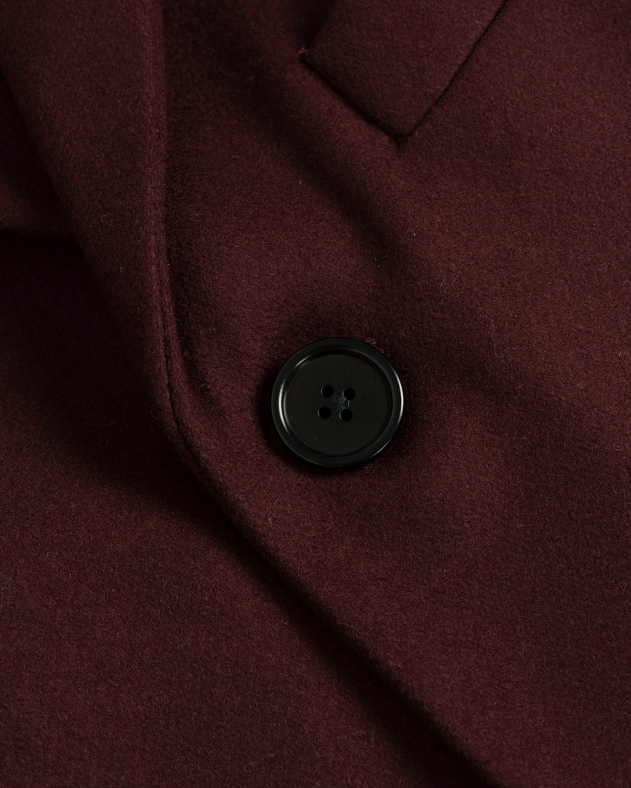 Heren | Jassen | J.Lindeberg | Wolger Compact Melton Coat Wine Red