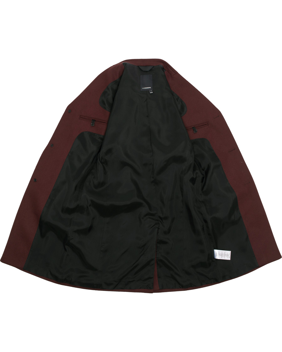 Heren | Jassen | J.Lindeberg | Wolger Compact Melton Coat Wine Red