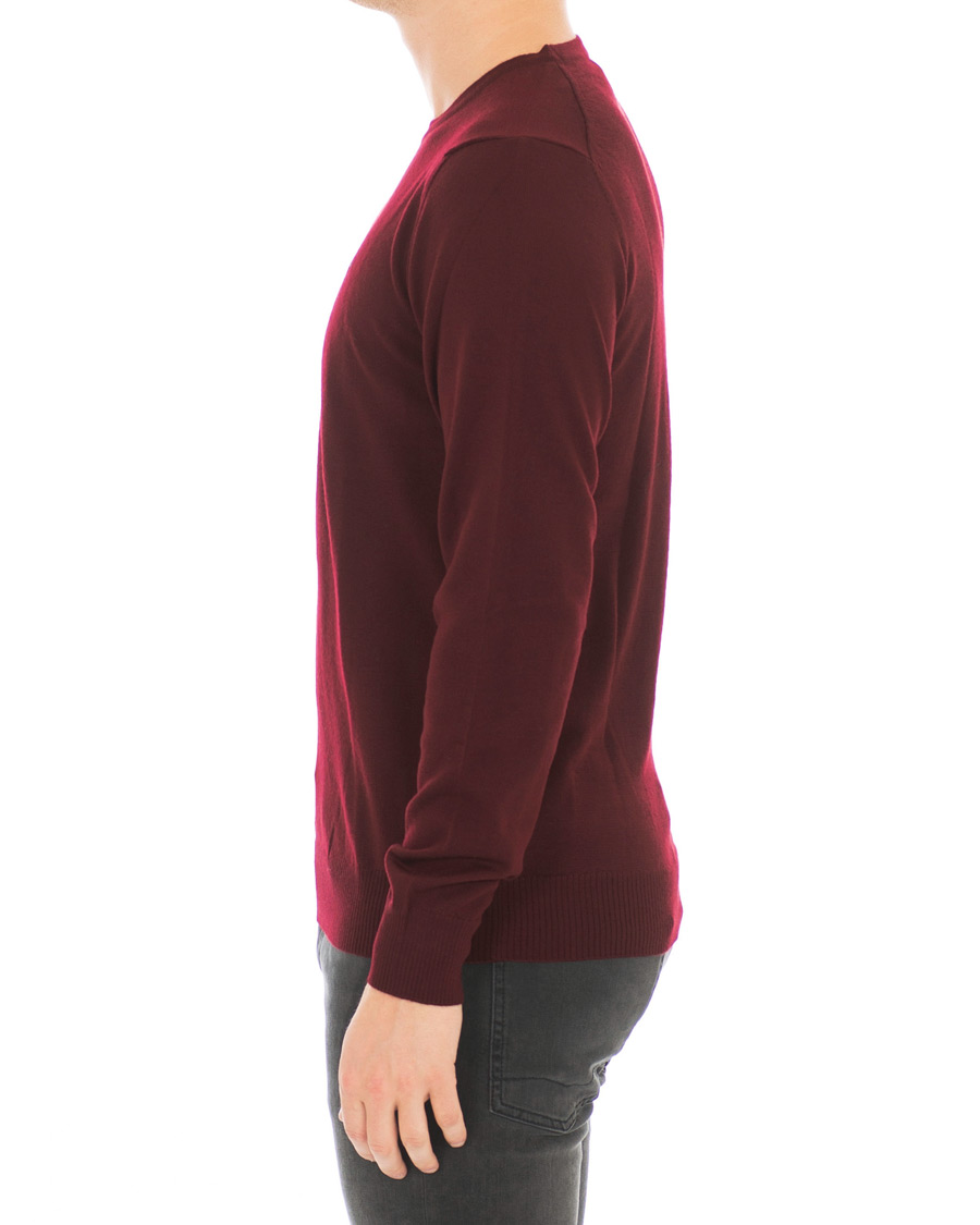 Heren | Truien | J.Lindeberg | Lyle True Merino Crew Neck Pullover Wine Red