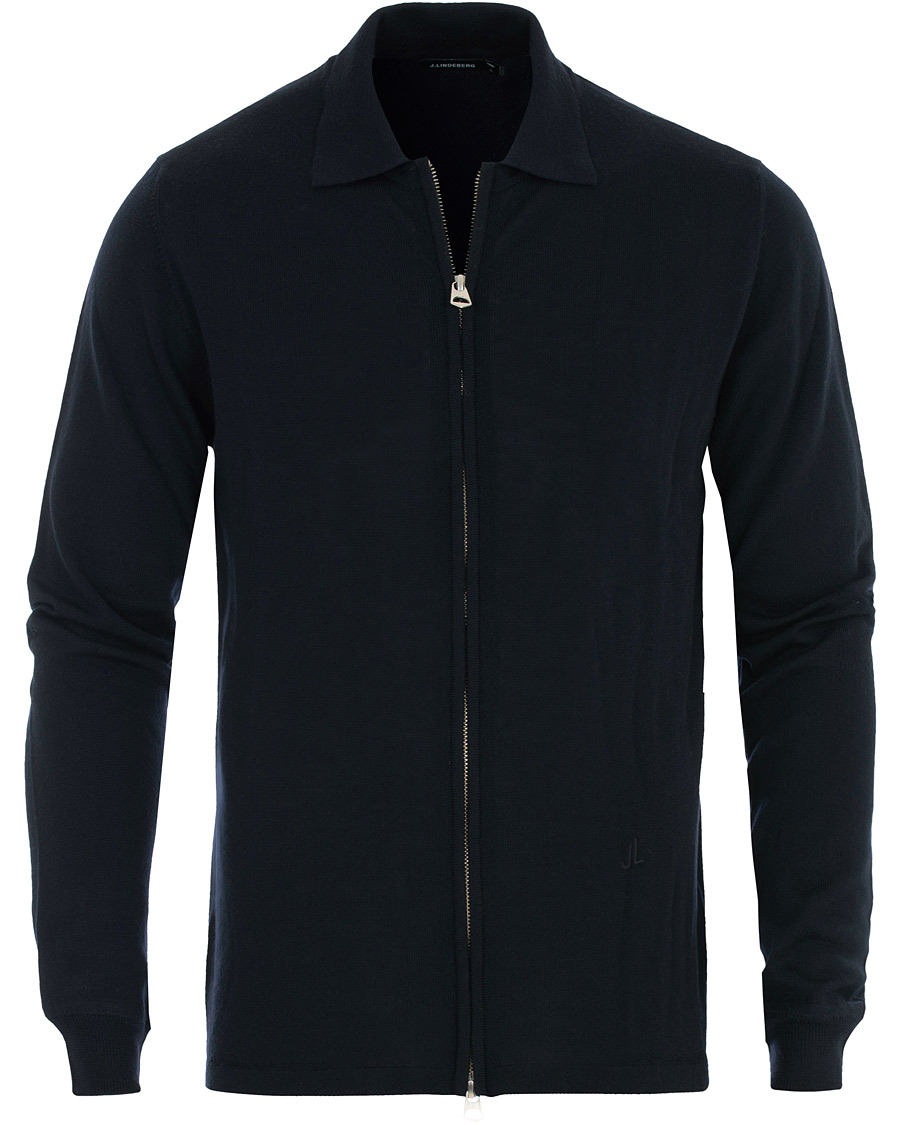 Heren | Truien | J.Lindeberg | Nyle Full Zip Merino Navy