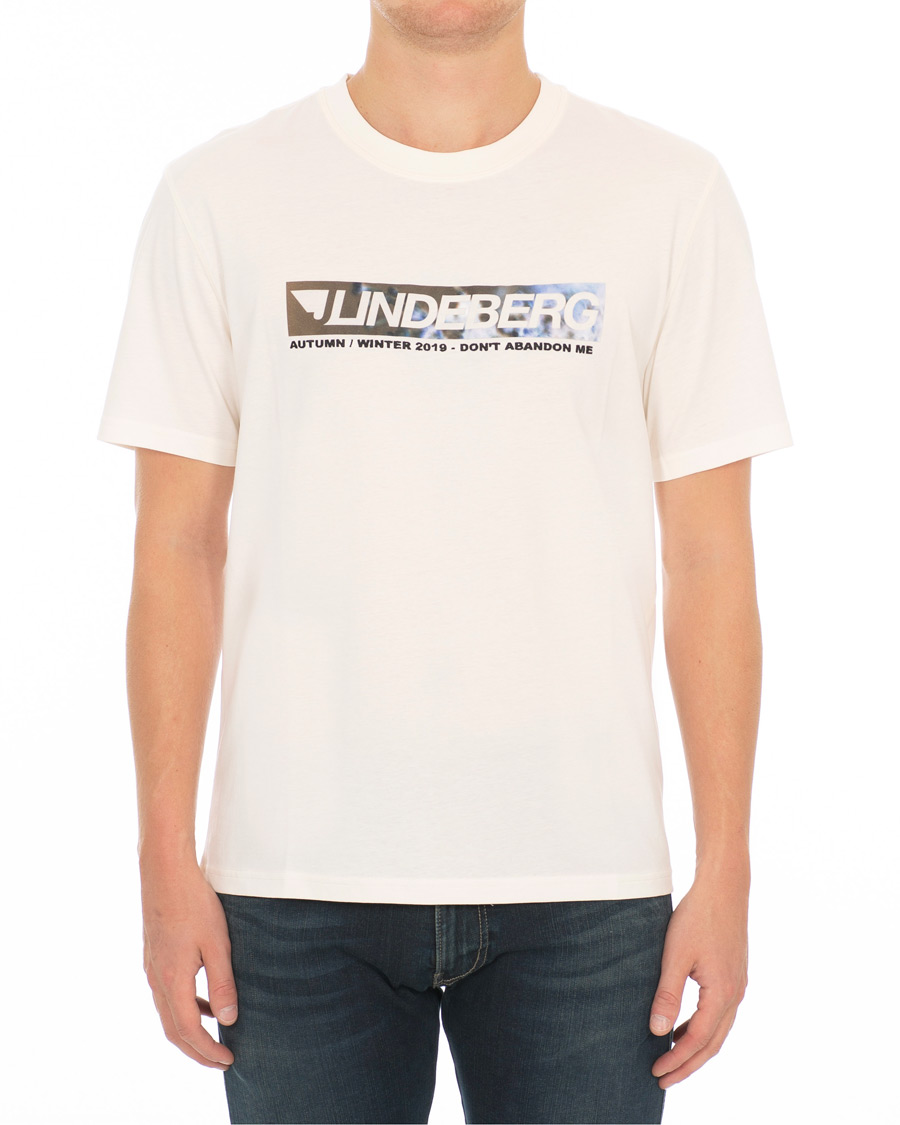 Heren | T-shirts | J.Lindeberg | Jordan Printed Crew Neck Tee Off White