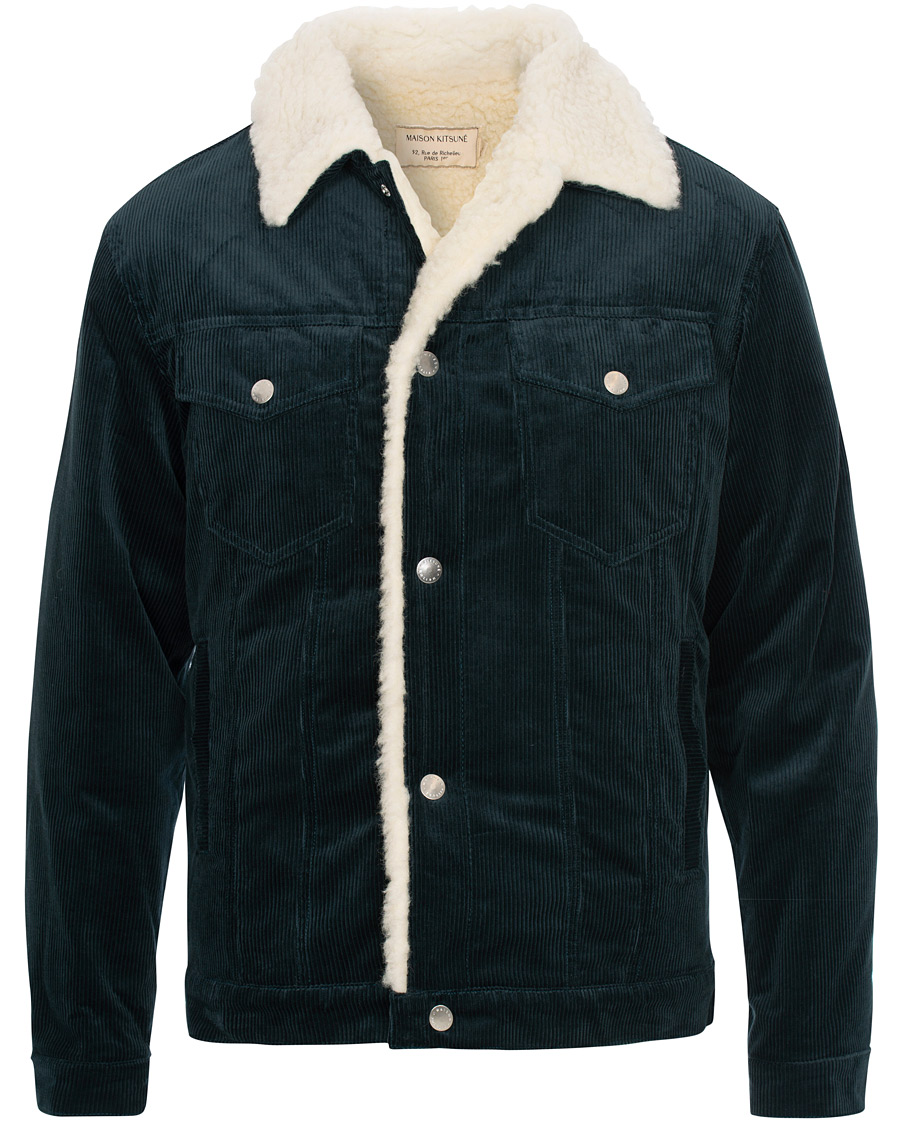 Heren | Jassen | Maison Kitsuné | Corduroy Trucker Jacket Petrol