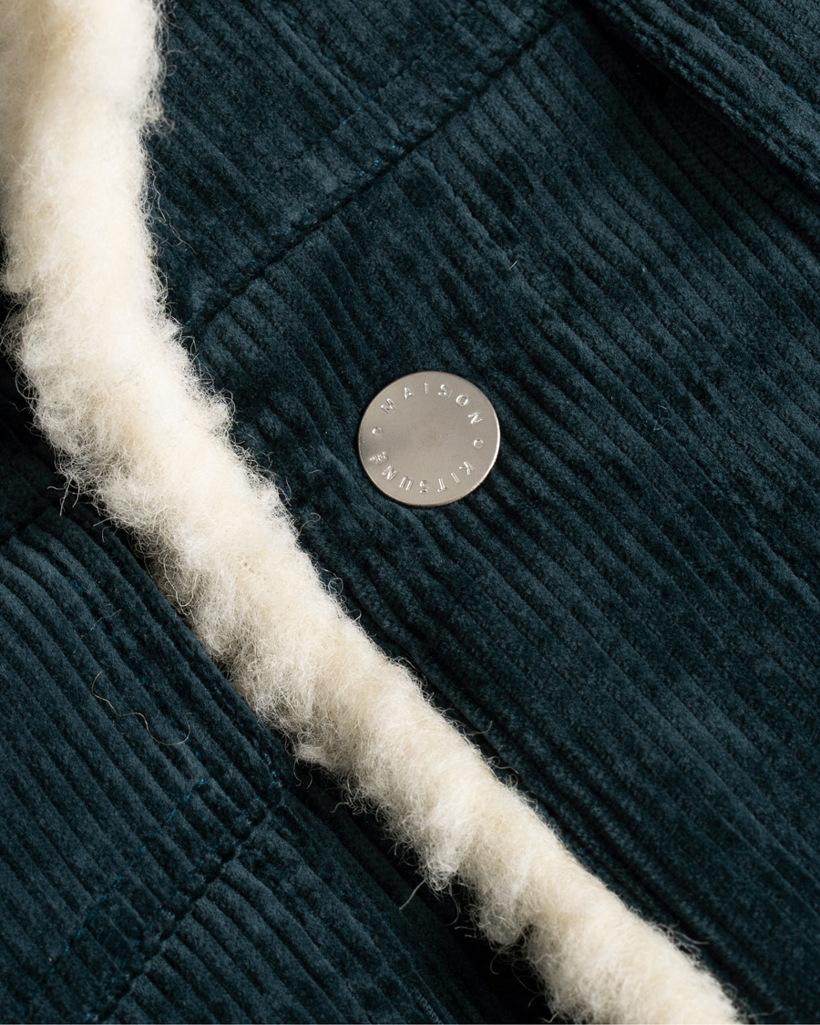 Heren | Jassen | Maison Kitsuné | Corduroy Trucker Jacket Petrol