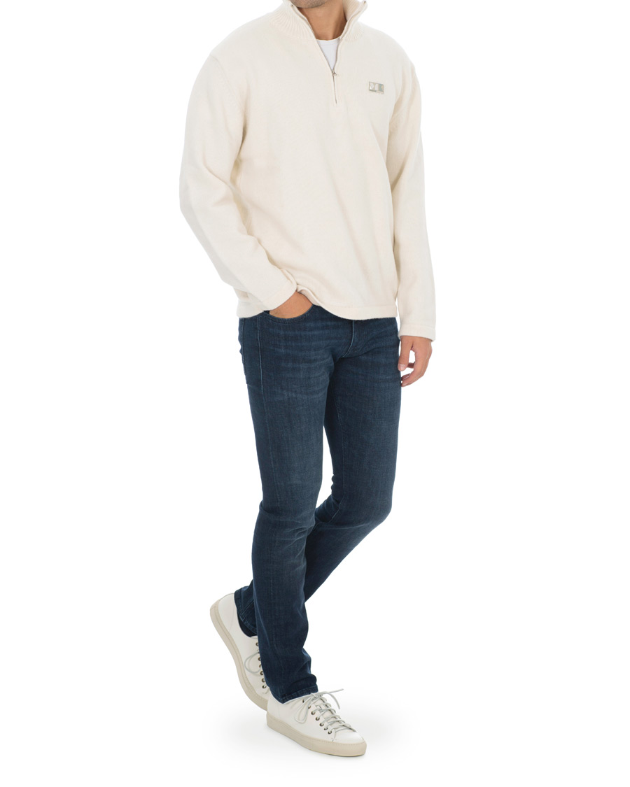 Heren | Truien | Maison Kitsuné | Wool/Cashmere Zip Collar Pullover Ecru