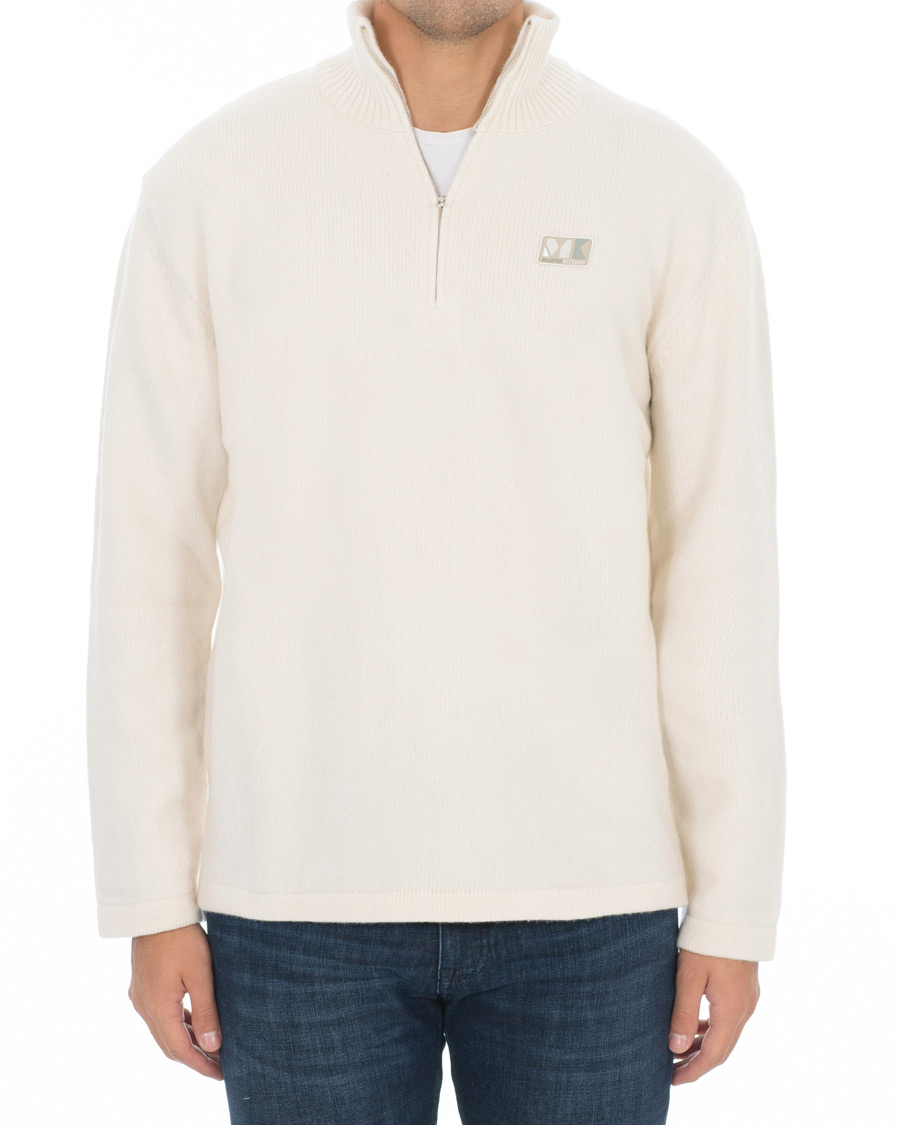 Heren | Truien | Maison Kitsuné | Wool/Cashmere Zip Collar Pullover Ecru