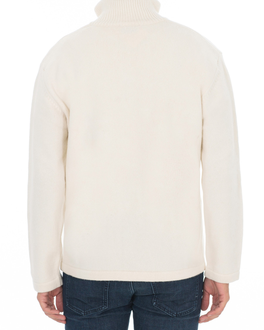 Heren | Truien | Maison Kitsuné | Wool/Cashmere Zip Collar Pullover Ecru