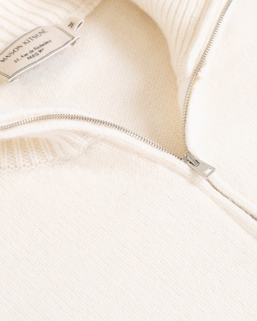 Heren | Truien | Maison Kitsuné | Wool/Cashmere Zip Collar Pullover Ecru