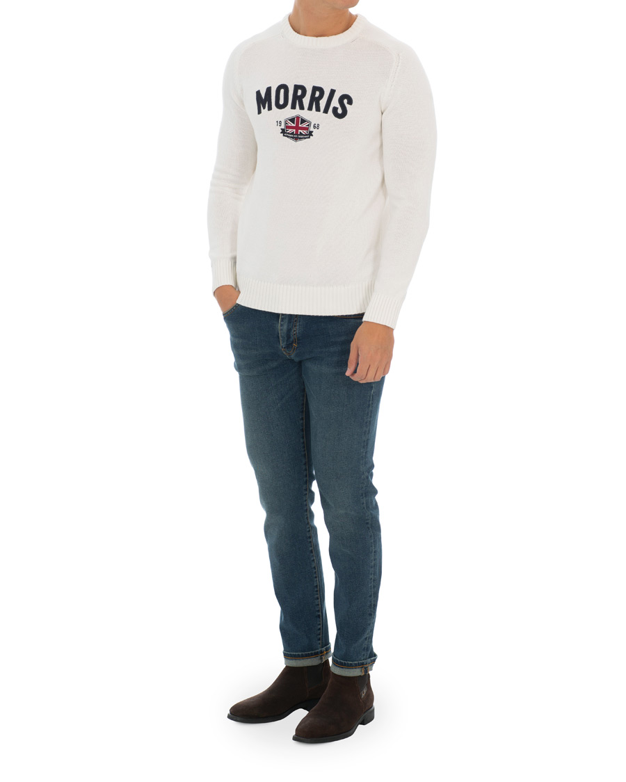 Heren | Truien | Morris | Benton Knitted Crew Neck White