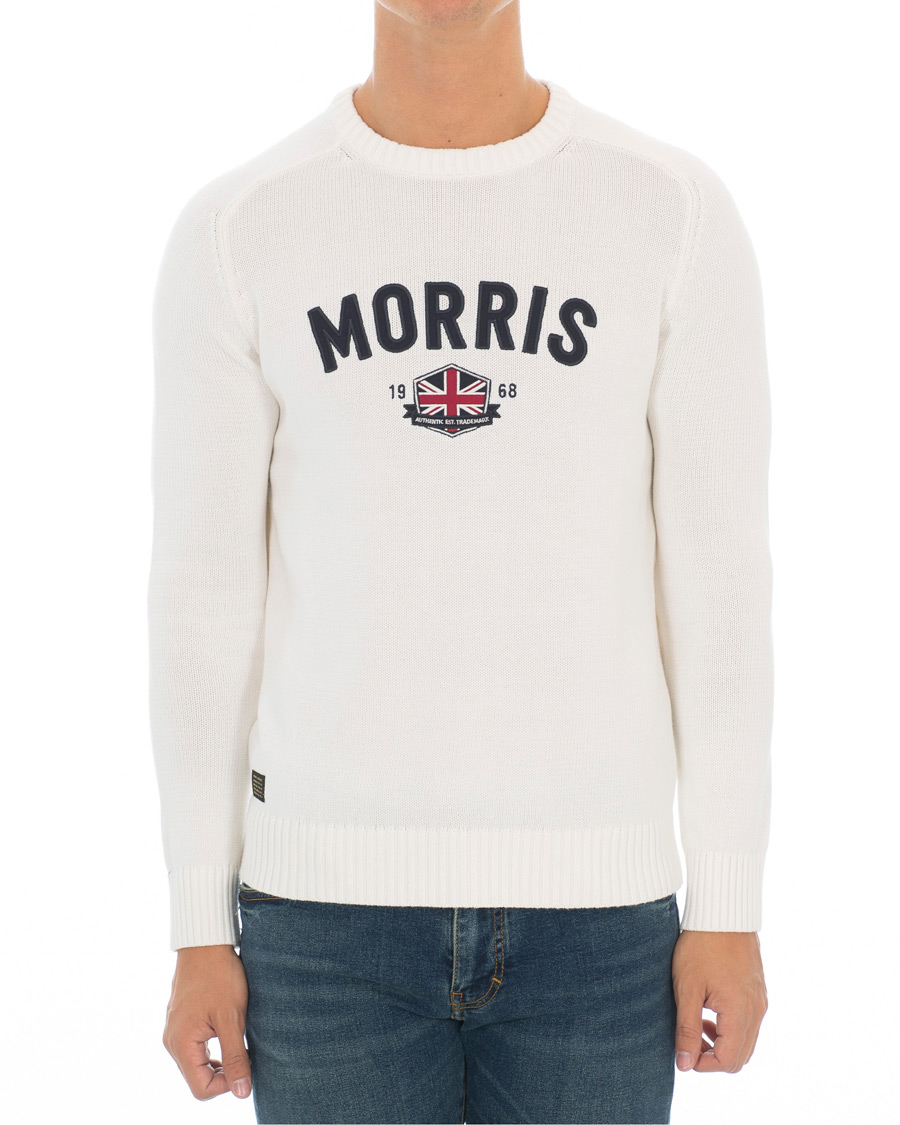 Heren | Truien | Morris | Benton Knitted Crew Neck White