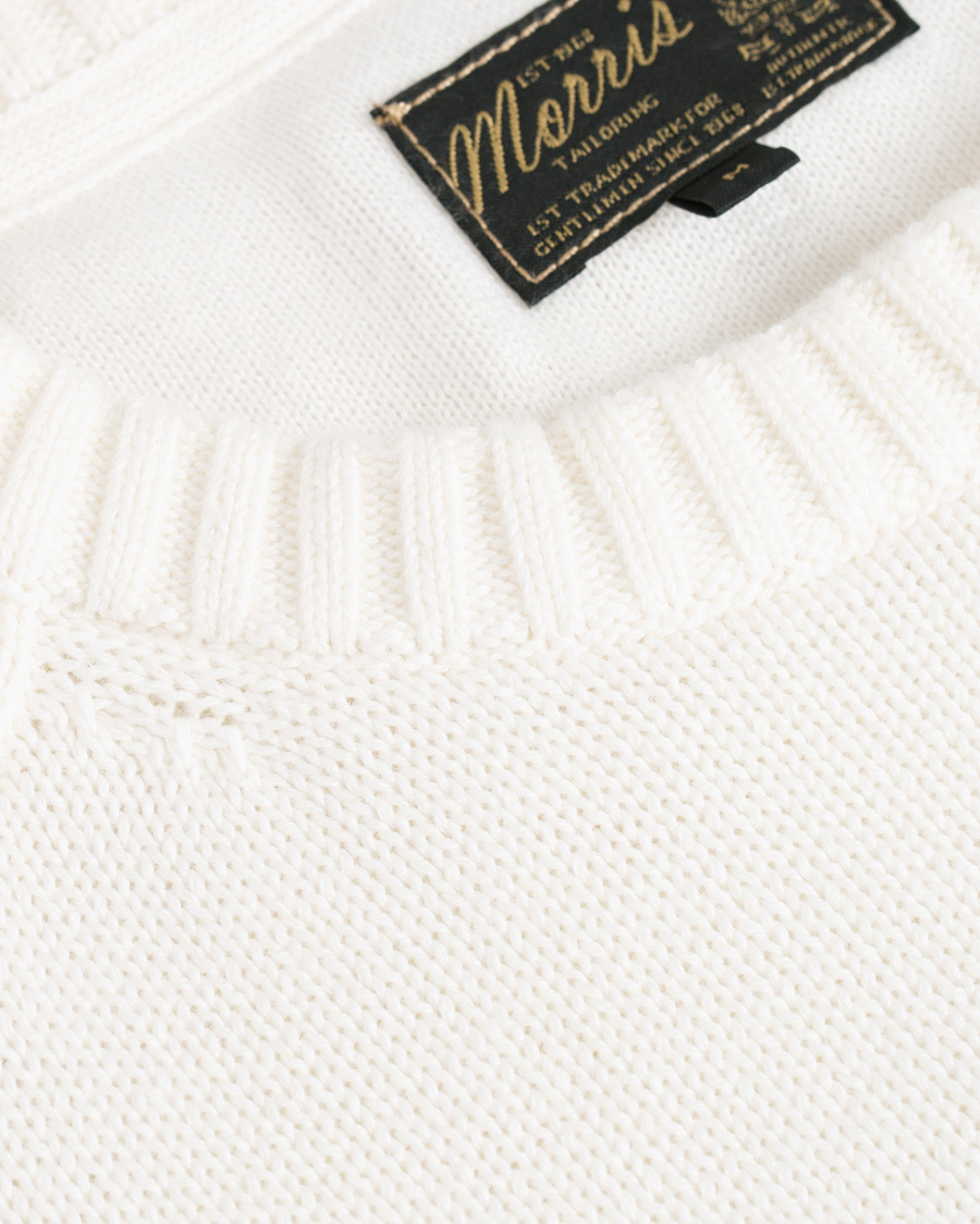 Heren | Truien | Morris | Benton Knitted Crew Neck White