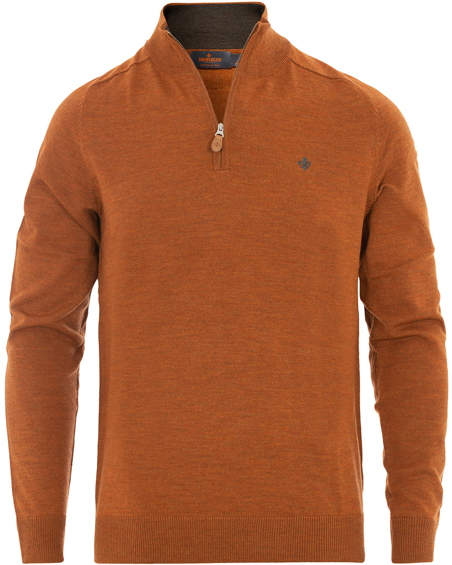 Heren | Truien | Morris | John Merino Half Zip Camel