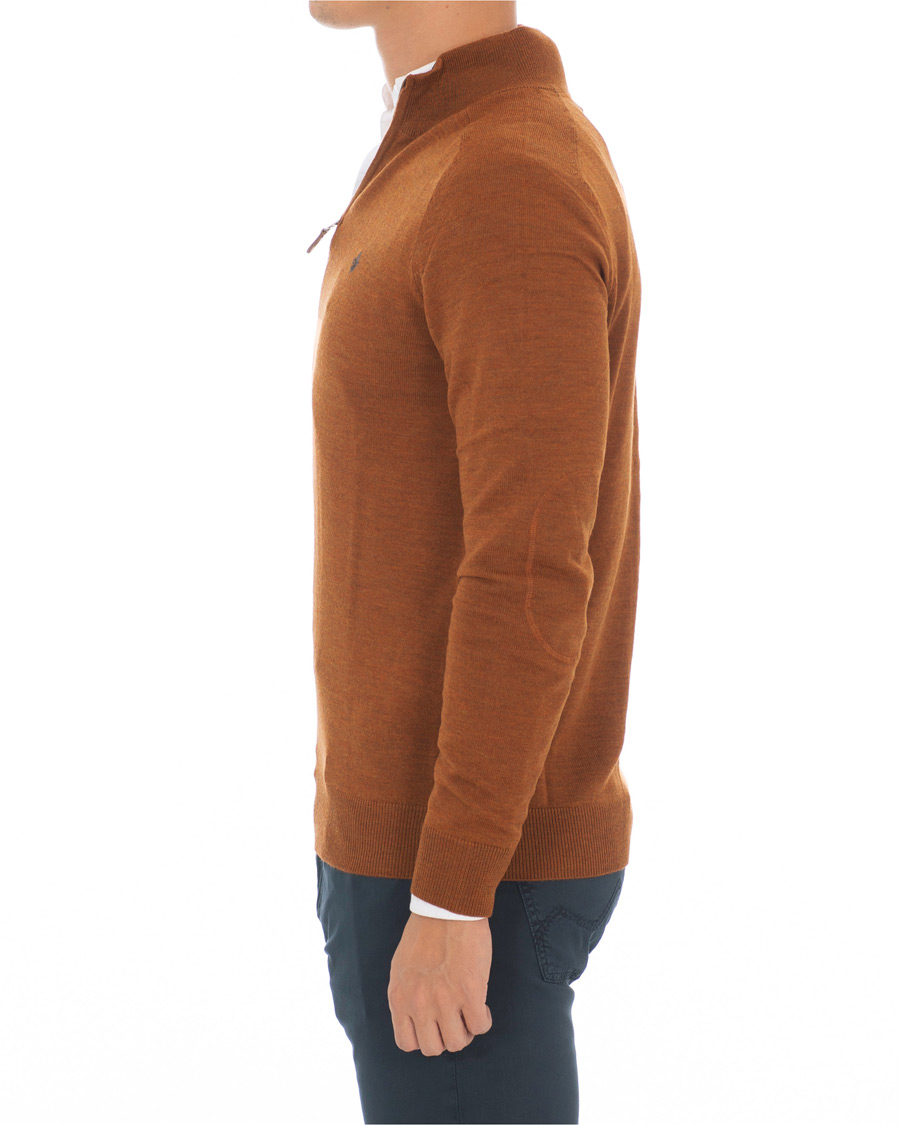 Heren | Truien | Morris | John Merino Half Zip Camel