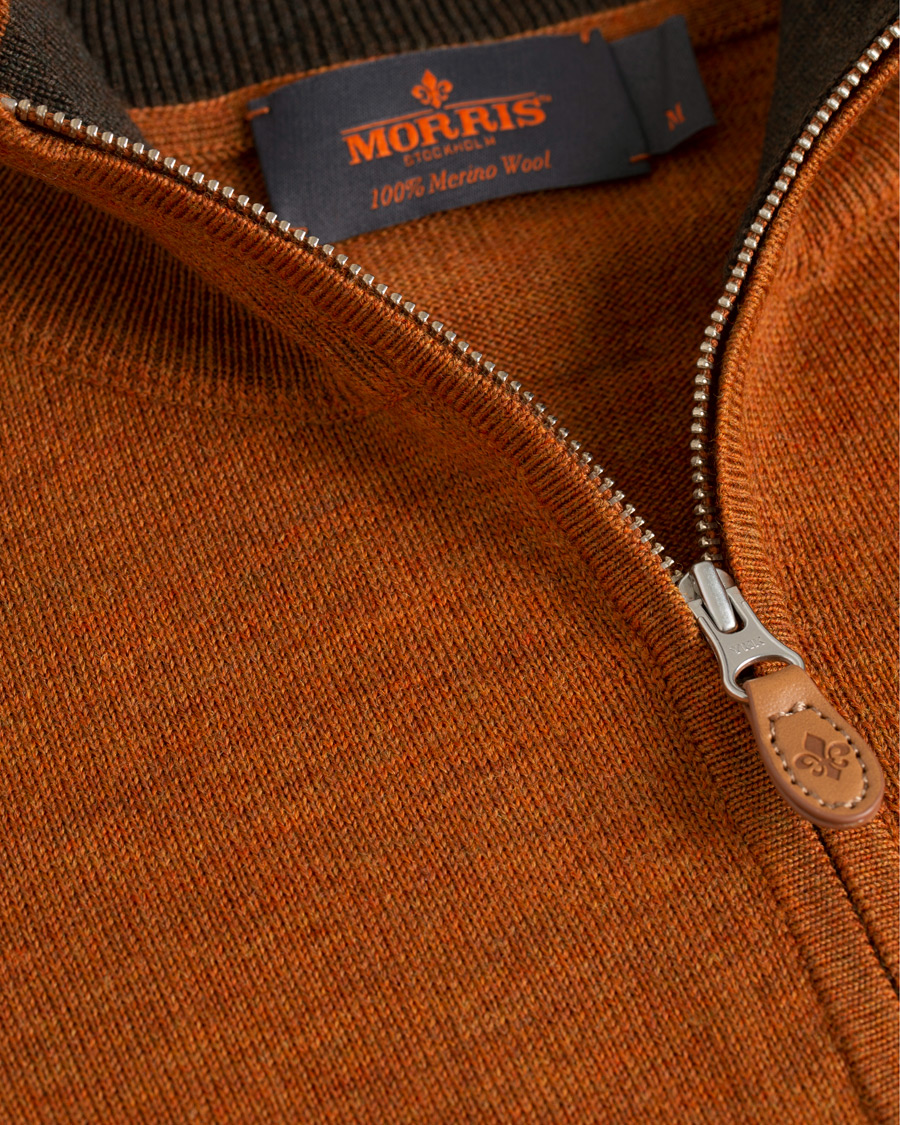Heren | Truien | Morris | John Merino Half Zip Camel