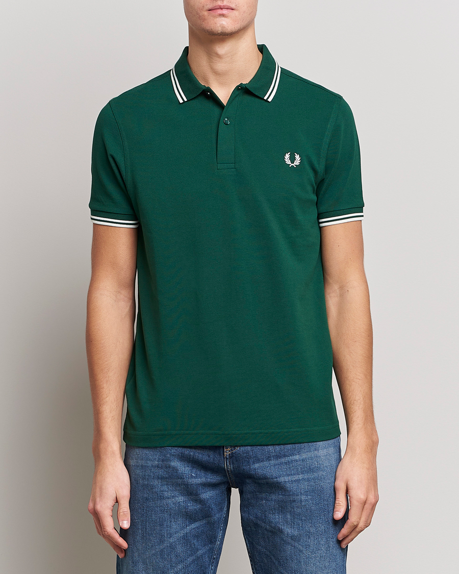 Heren | Polo's | Fred Perry | Twin Tipped Polo Shirt Ivy/Snow White