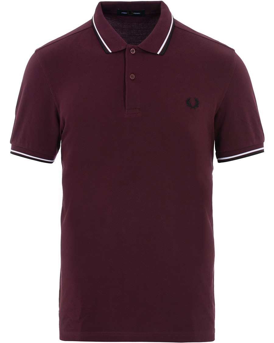 Heren | Polo's | Fred Perry | Slim Fit Polo Twin Tip Wine Red/White