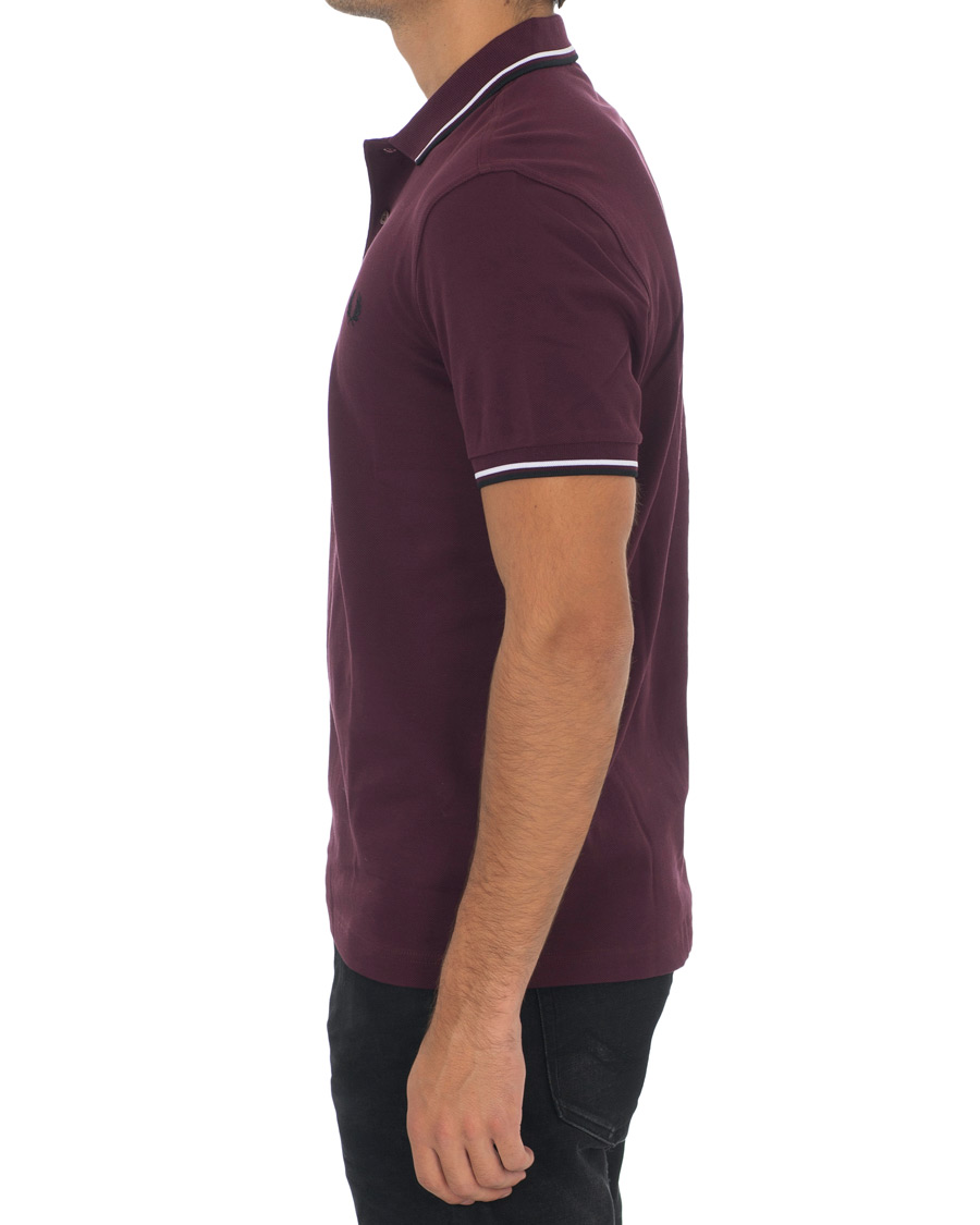 Heren | Polo's | Fred Perry | Slim Fit Polo Twin Tip Wine Red/White