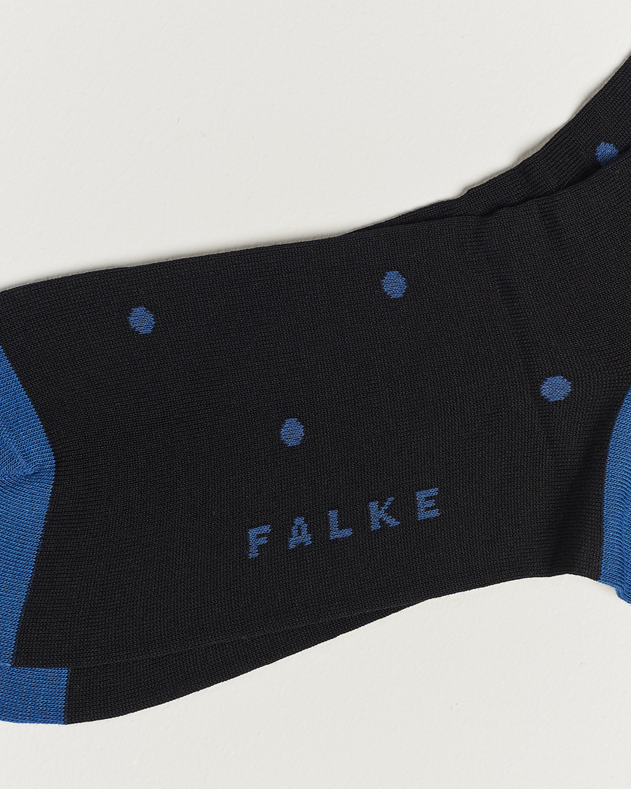 Heren |  | Falke | Cotton Dot Sock Black/Sapphire