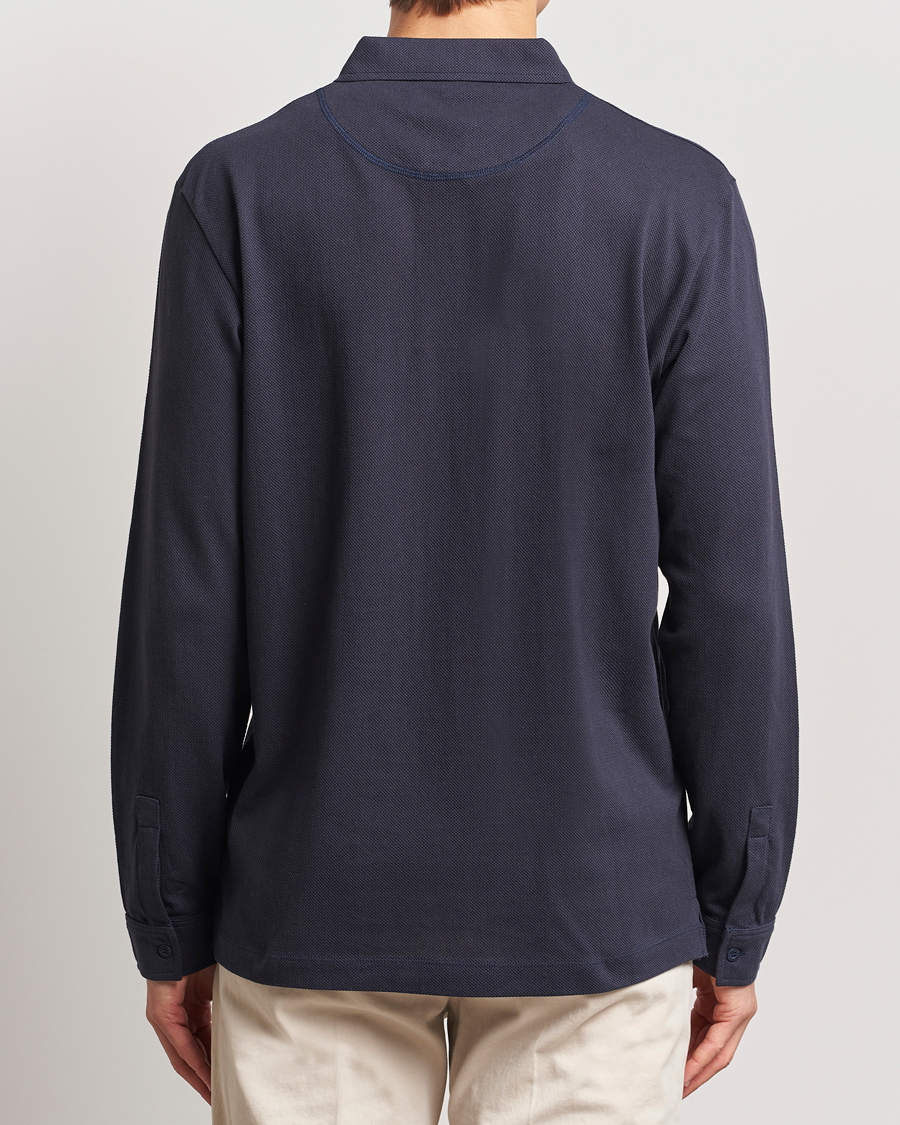 Heren | Polo's | Sunspel | Long Sleeve Riviera Polo Shirt Navy