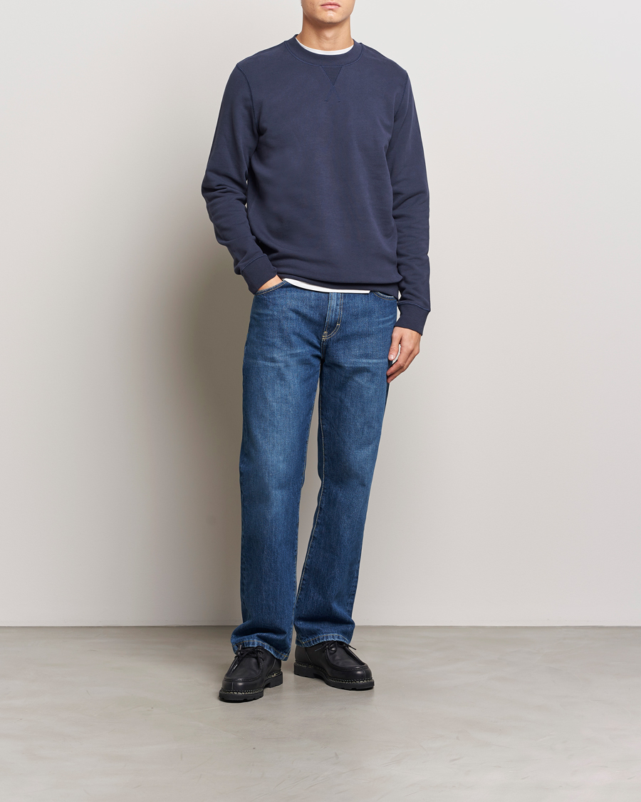 Heren | Truien | Sunspel | Loopback Sweatshirt Navy
