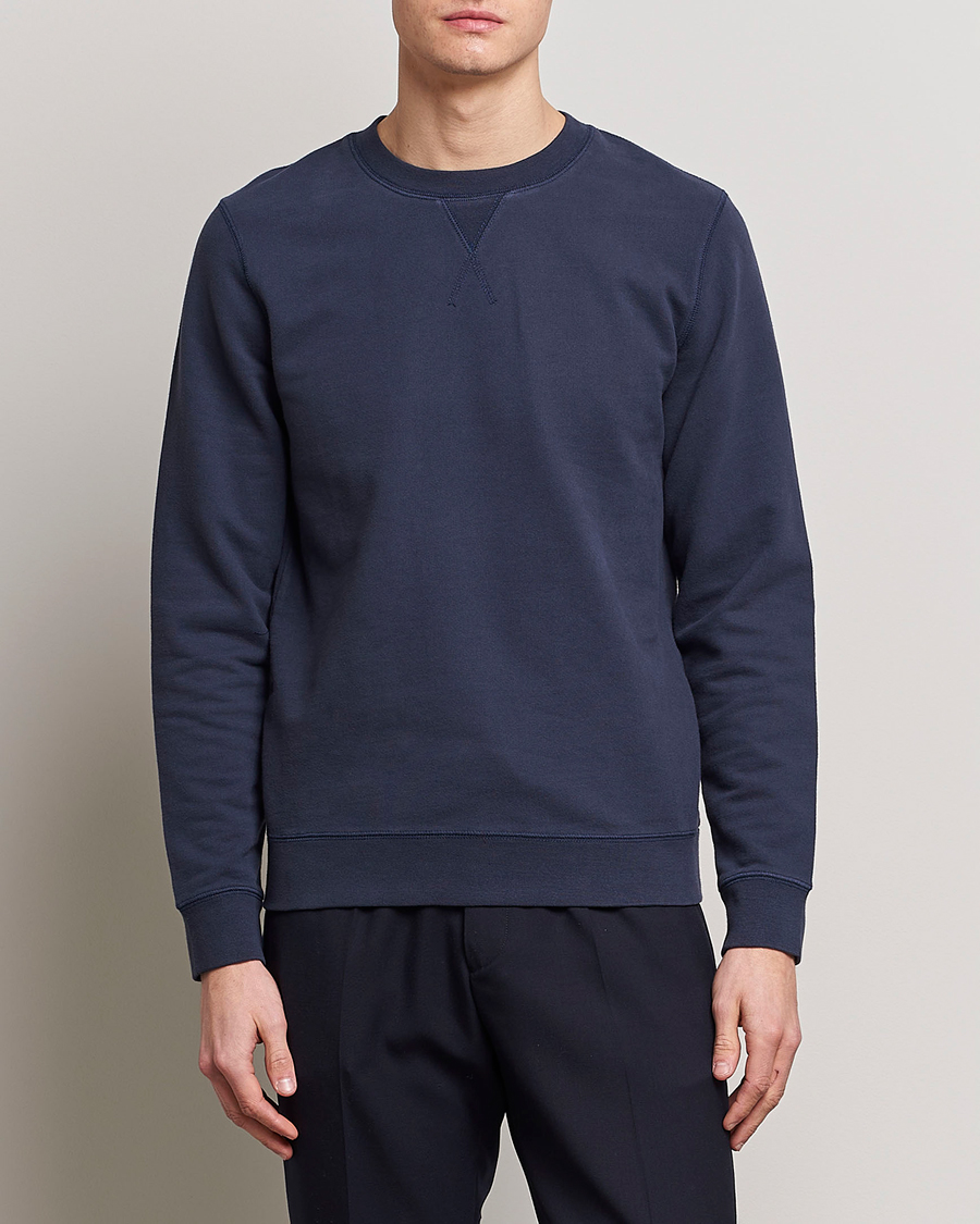 Heren | Loungewear | Sunspel | Loopback Sweatshirt Navy