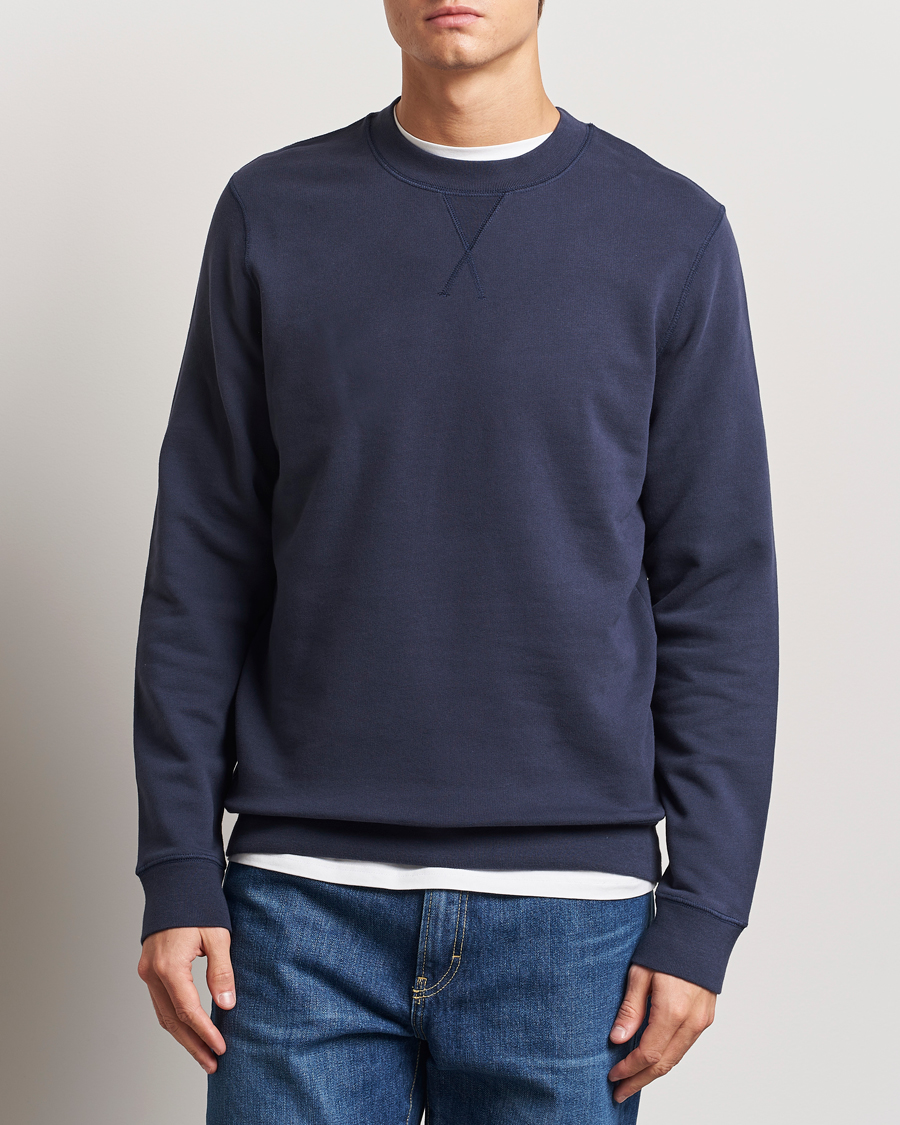 Heren | Truien | Sunspel | Loopback Sweatshirt Navy