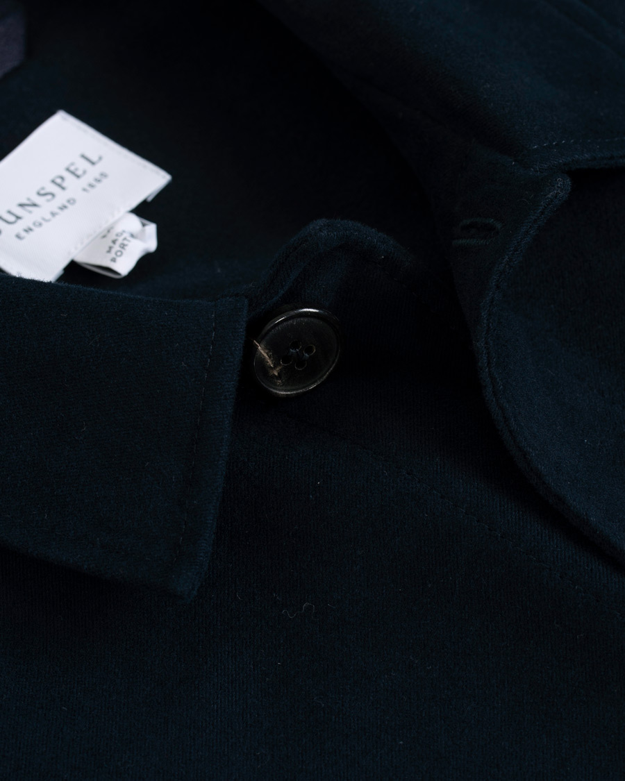 Heren | Overhemden | Sunspel | Twin Pocket Moleskin Jacket Navy