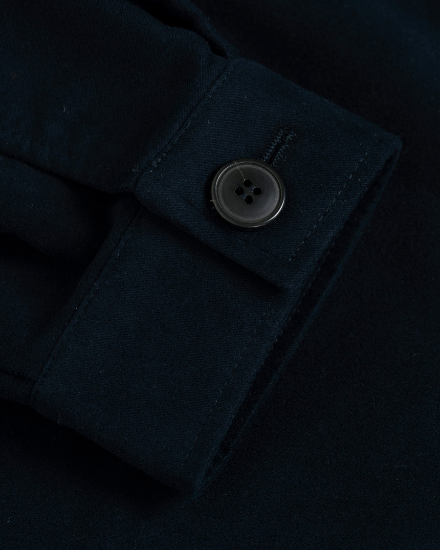 Heren | Overhemden | Sunspel | Twin Pocket Moleskin Jacket Navy