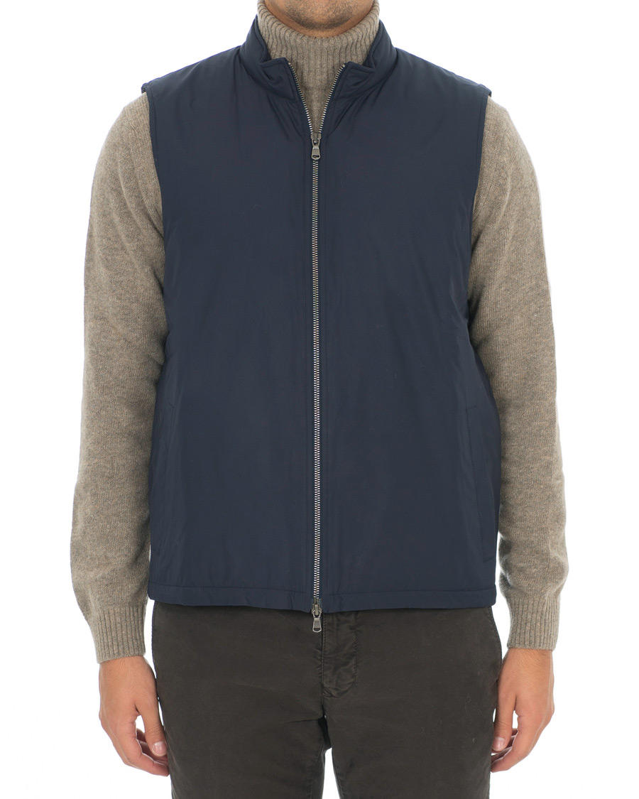 Heren | Jassen | Sunspel | Padded Full Zip Gilet Navy
