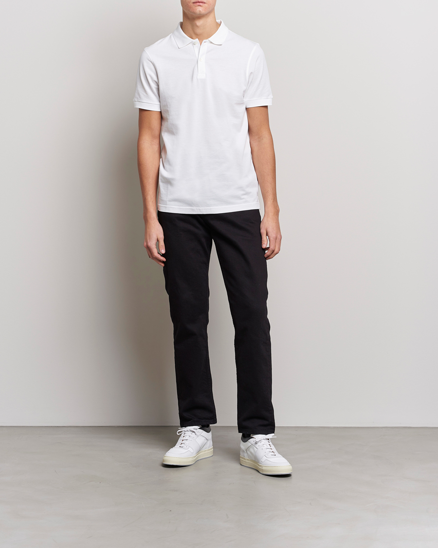 Heren | Polo's | Sunspel | Short Sleeve Pique Polo White