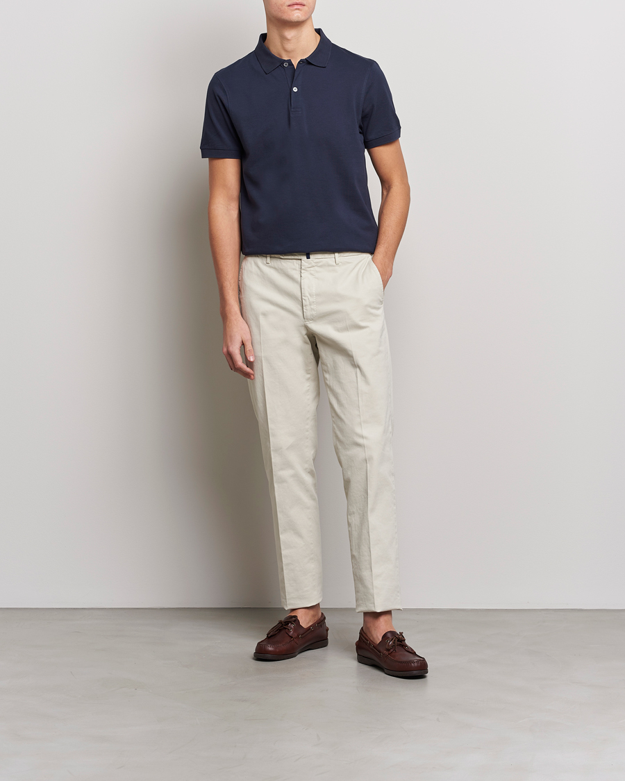 Heren | Polo's | Sunspel | Short Sleeve Pique Polo Navy