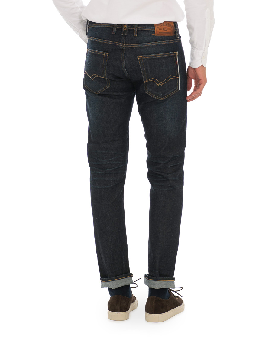 Heren | Jeans | Replay | Groover Stretch Selvedge Jeans Dark Blue