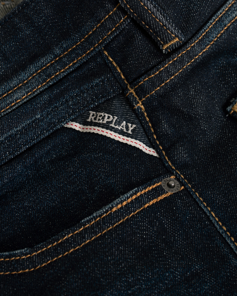 Heren | Jeans | Replay | Groover Stretch Selvedge Jeans Dark Blue