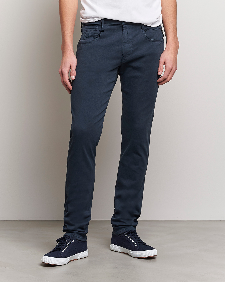 Heren | Casual broeken | Replay | Anbass Hyperflex X.Lite 5-Pocket Pants Blue