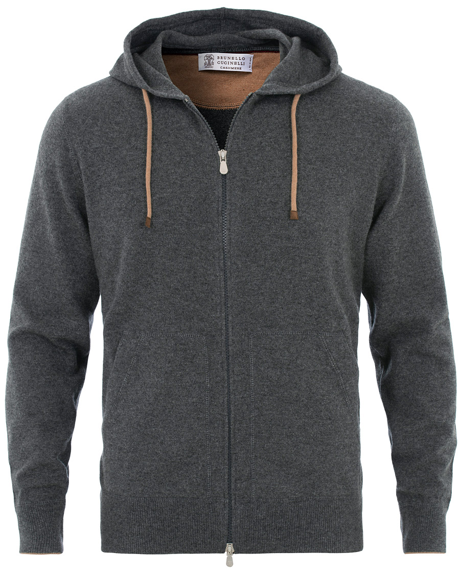 Heren | Truien | Brunello Cucinelli | Cashmere Zip Hoodie Dark Grey
