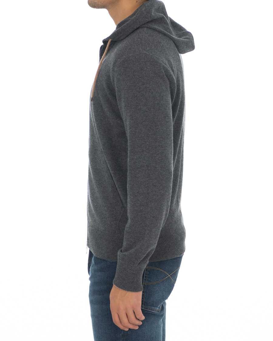 Heren | Truien | Brunello Cucinelli | Cashmere Zip Hoodie Dark Grey