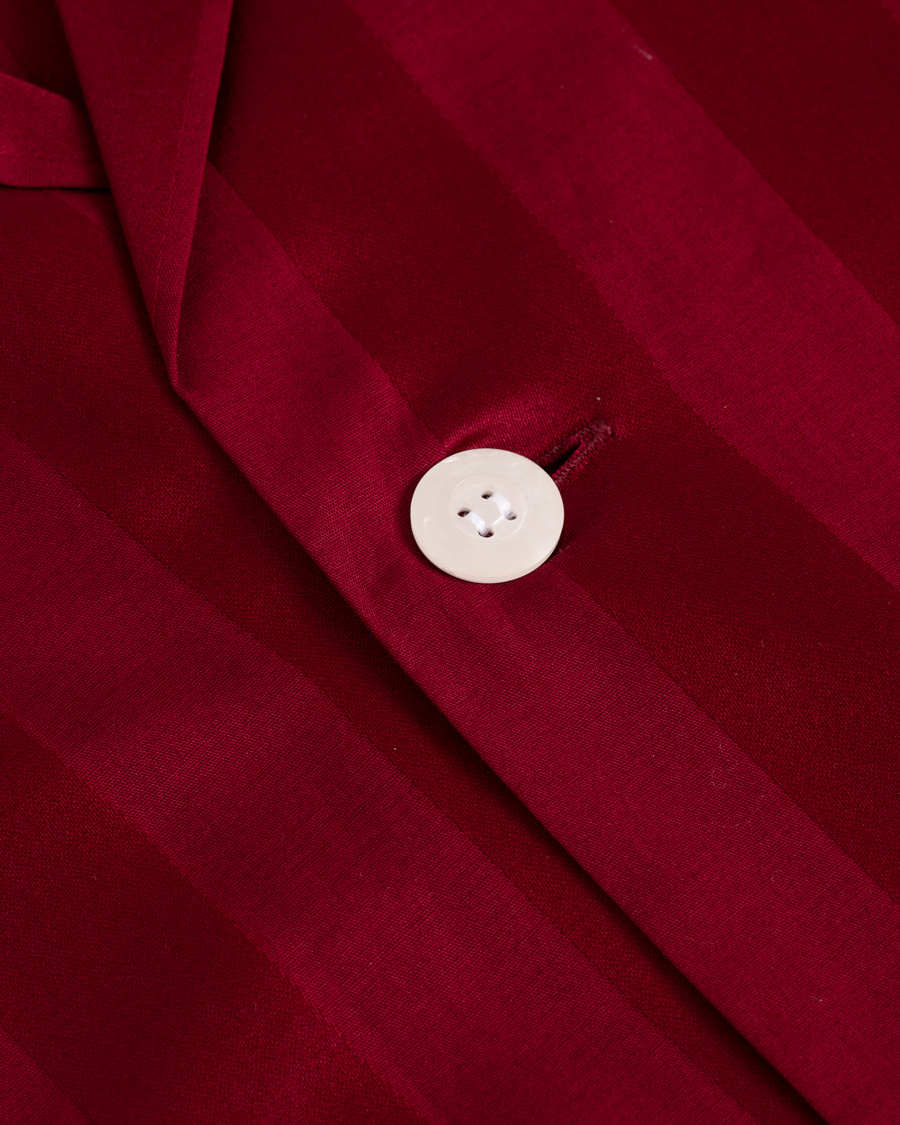 Heren | Pyjama's en gewaden | Derek Rose | Cotton Satin Striped Pyjama Set Wine Red