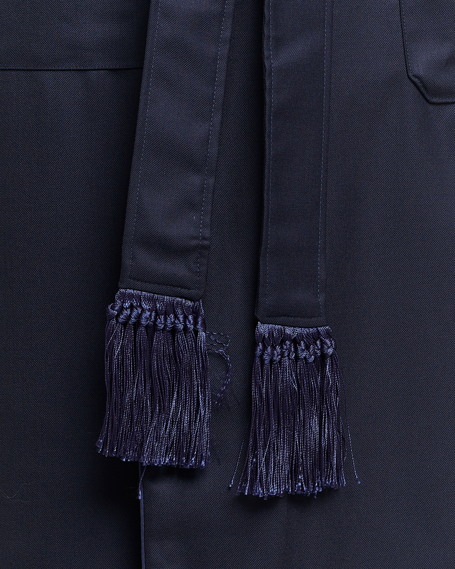 Heren | Pyjama's en gewaden | Derek Rose | Pure Wool Dressing Gown Navy
