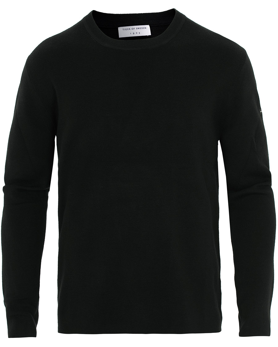 Heren | Truien | Tiger of Sweden | Harvik Wool Logo Crew Neck Black