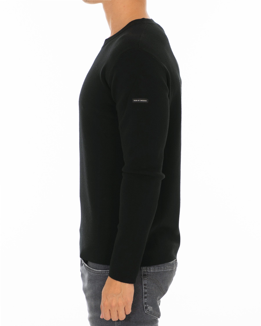 Heren | Truien | Tiger of Sweden | Harvik Wool Logo Crew Neck Black