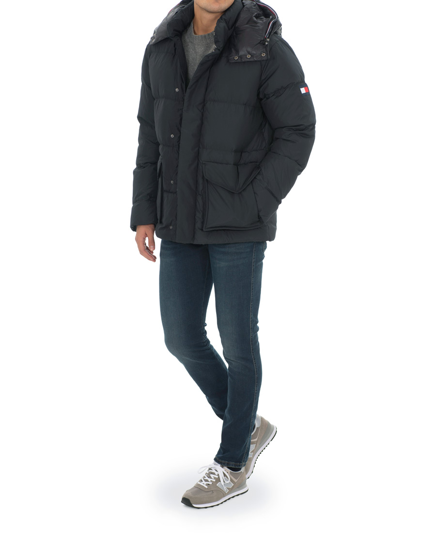 Heren | Jassen | Tommy Hilfiger | Hooded Bomber Down Jacket Jet Black