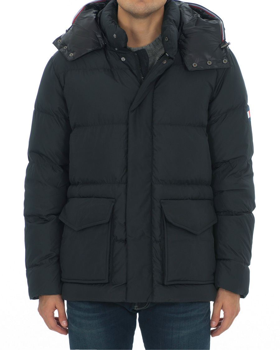 Heren | Jassen | Tommy Hilfiger | Hooded Bomber Down Jacket Jet Black