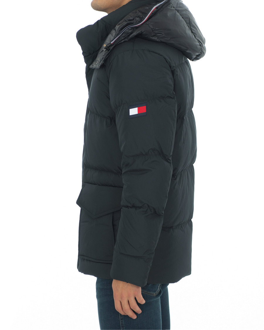 Heren | Jassen | Tommy Hilfiger | Hooded Bomber Down Jacket Jet Black
