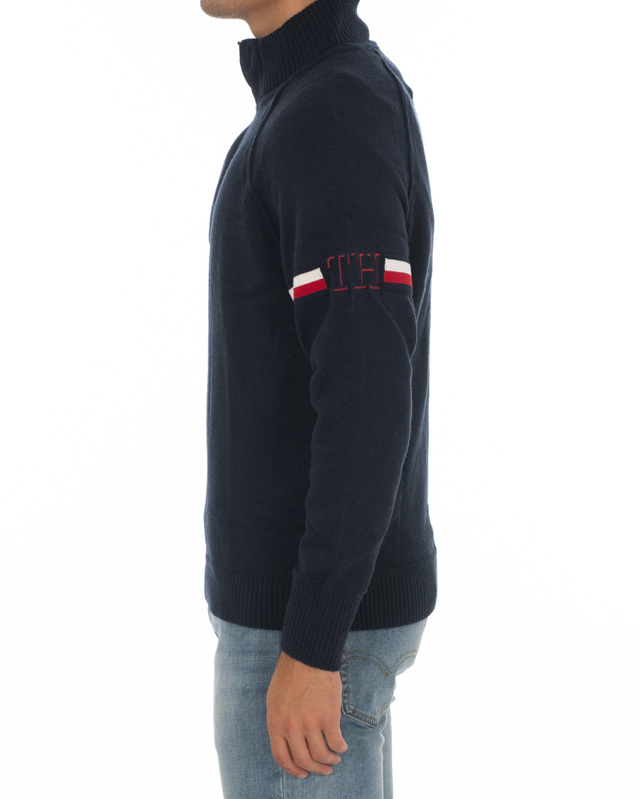 Heren | Truien | Tommy Hilfiger | Monogram Button Mock Neck Sky Captain