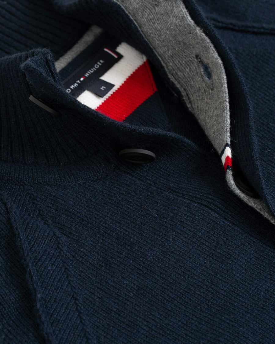 Heren | Truien | Tommy Hilfiger | Monogram Button Mock Neck Sky Captain