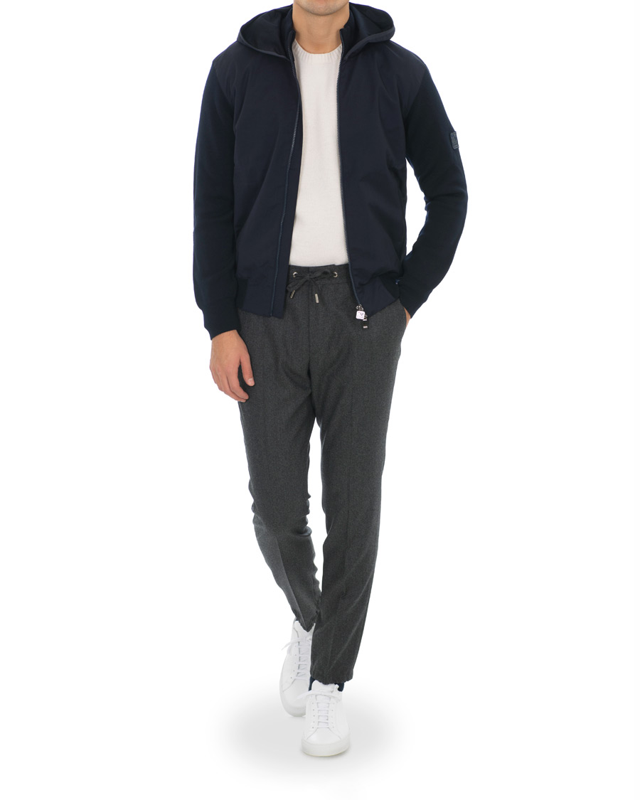 Heren | Broeken | Z Zegna | Slim Fit Drawstring Flannel Trousers Charcoal
