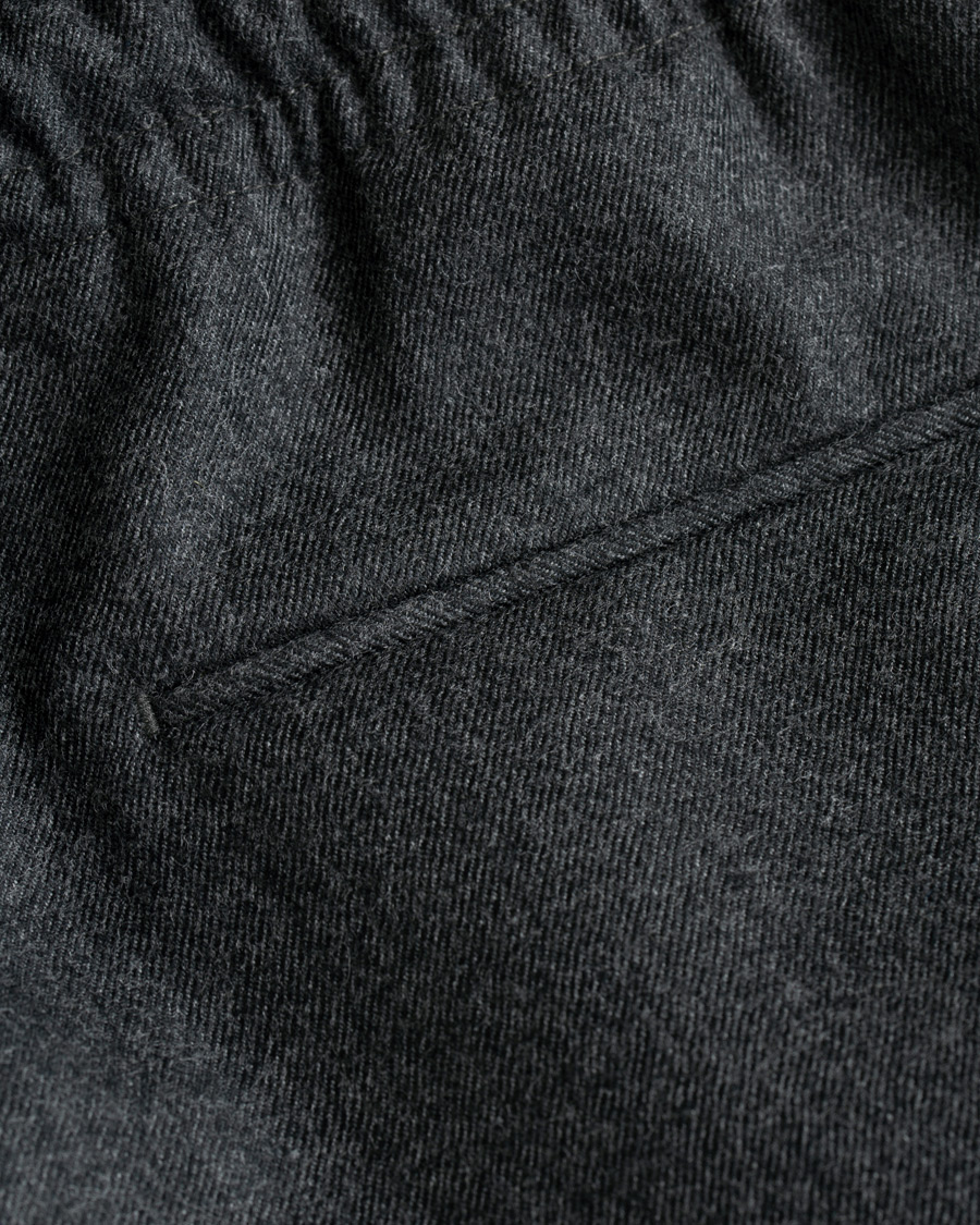 Heren | Broeken | Z Zegna | Slim Fit Drawstring Flannel Trousers Charcoal