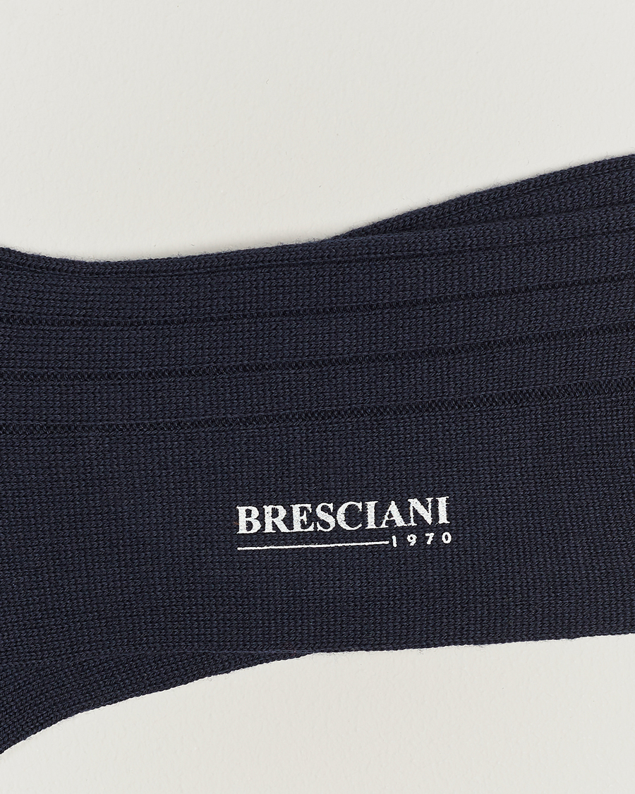 Heren |  | Bresciani | Wool/Nylon Heavy Ribbed Socks Navy