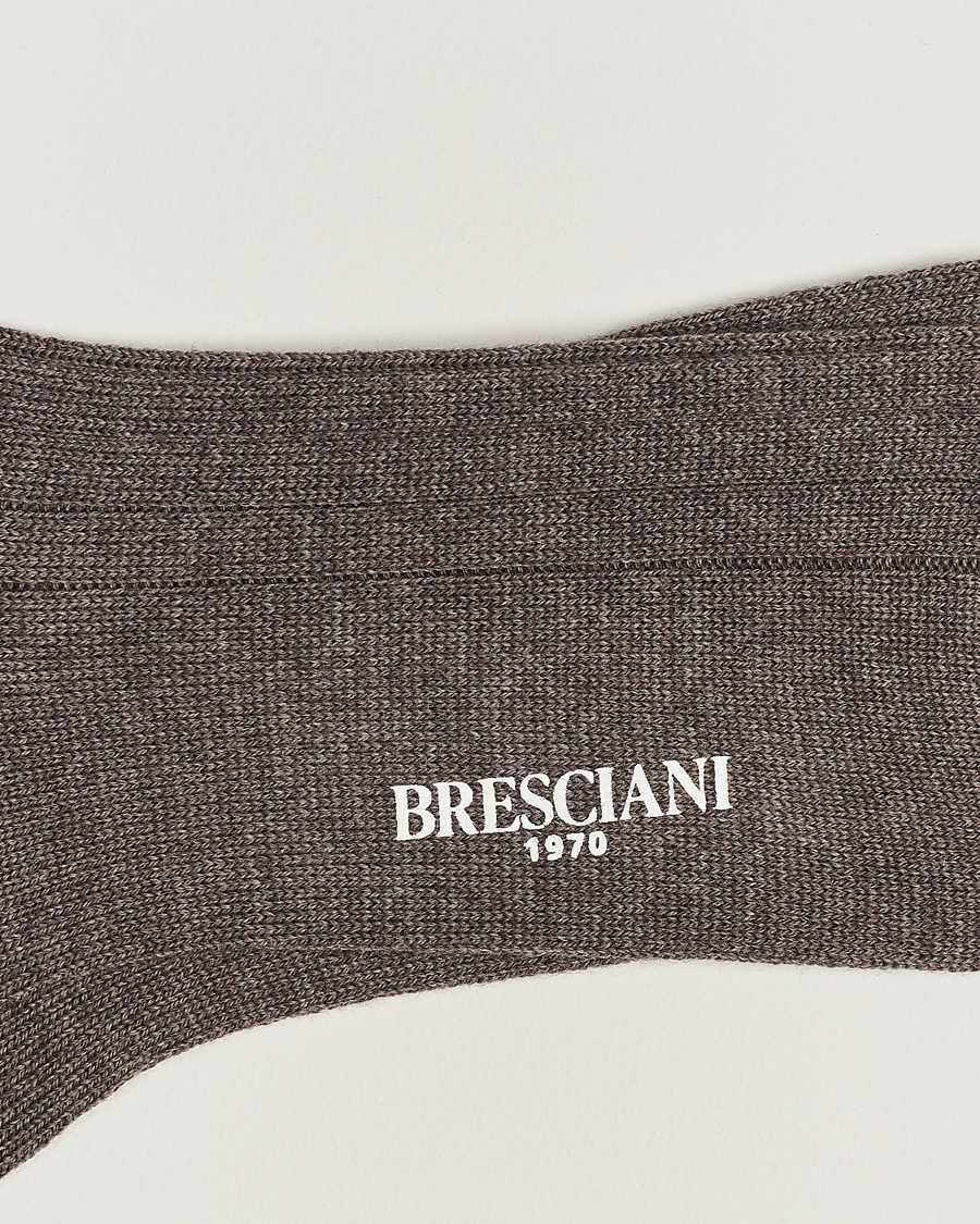 Heren |  | Bresciani | Wool/Nylon Heavy Ribbed Socks Taupe