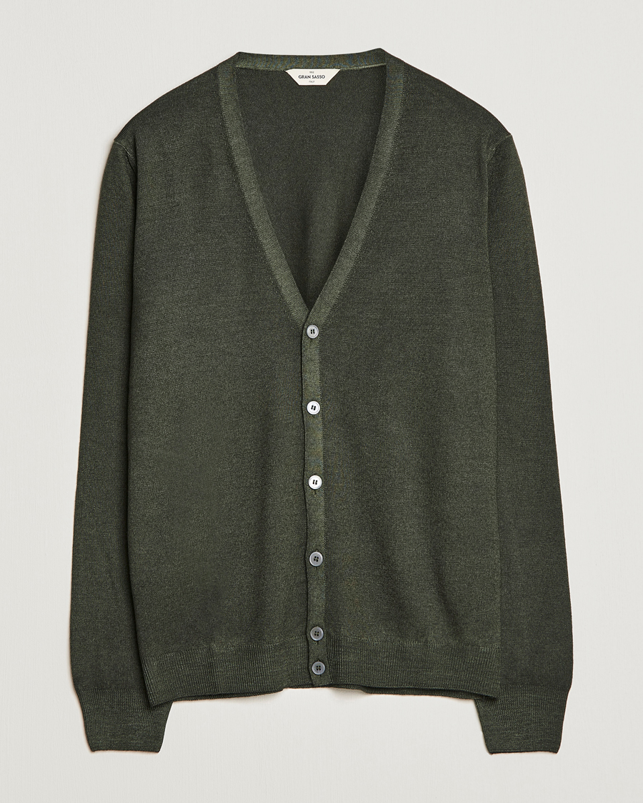 Heren | Truien | Gran Sasso | Vintage Merino Fashion Fit Cardigan Green