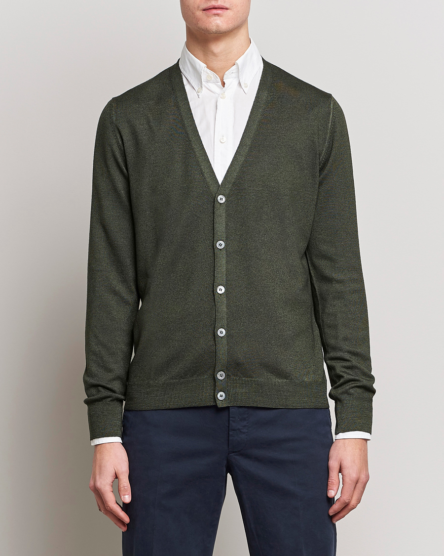 Heren | Truien | Gran Sasso | Vintage Merino Fashion Fit Cardigan Green
